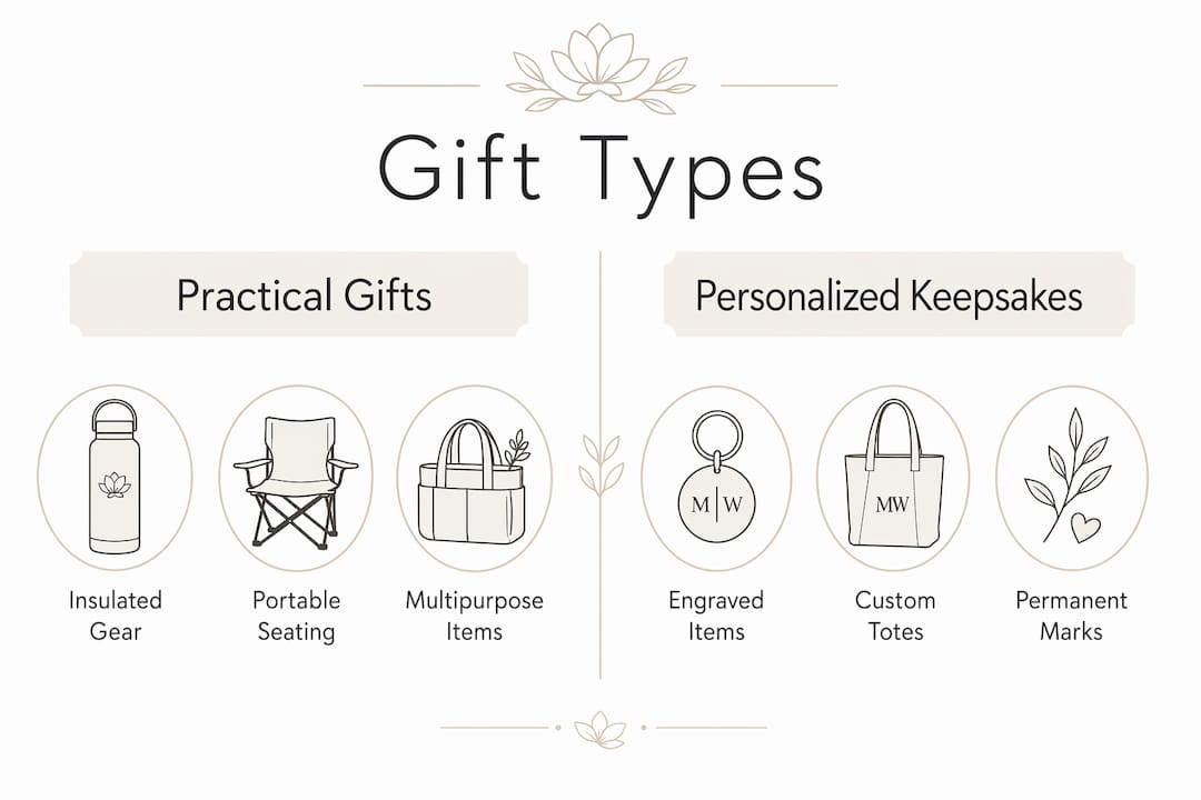 Infographic showing practical vs personalized gift types