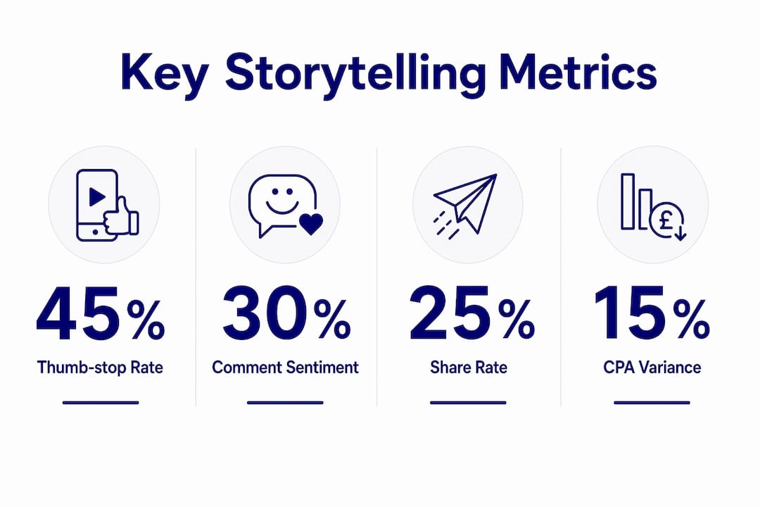 Infographic displaying key brand storytelling metrics