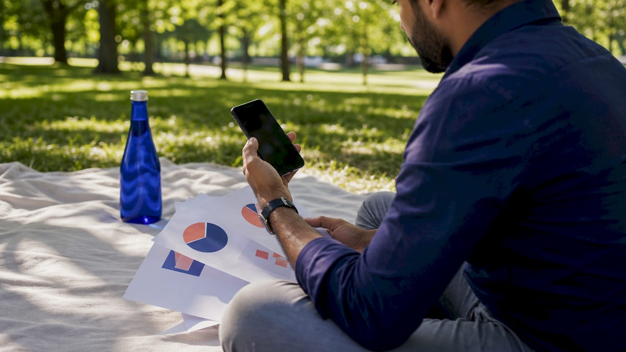 What is brand equity? A guide for marketers 2 • MB Brand Communications Hands scrolling pricing notes with smartphone and coffee