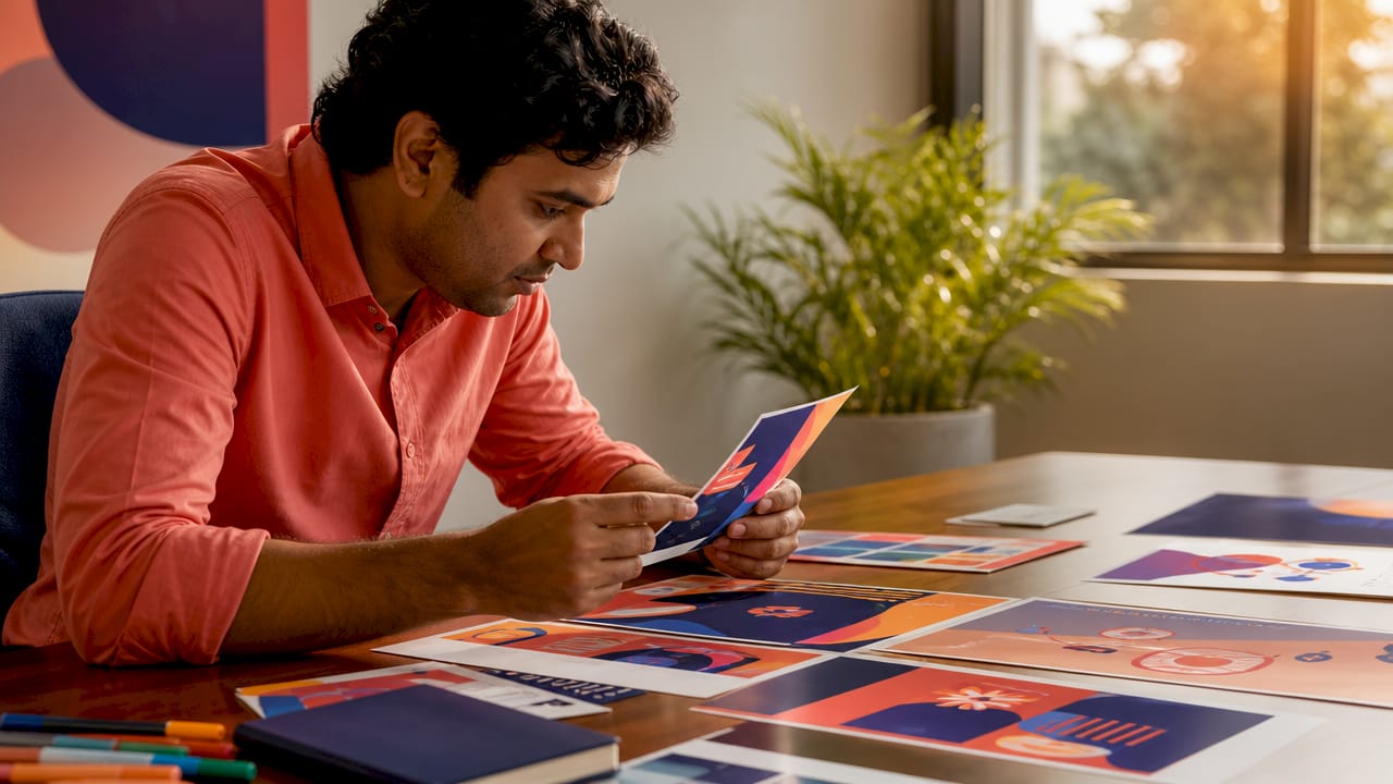 Signs your brand needs a refresh: 9 key signals 2 • MB Brand Communications Hands inspecting outdated visual identity elements
