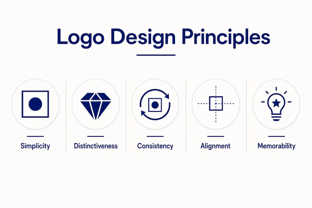 Infographic showing key logo design principles hierarchy