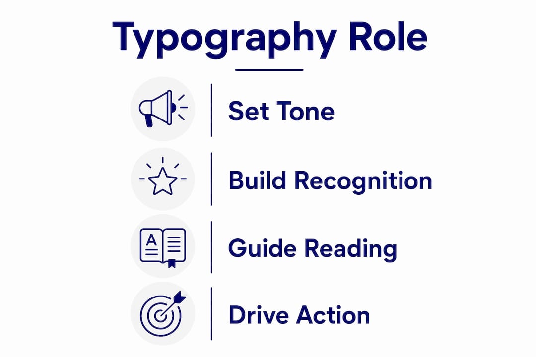 Infographic illustrating key roles of typography in branding
