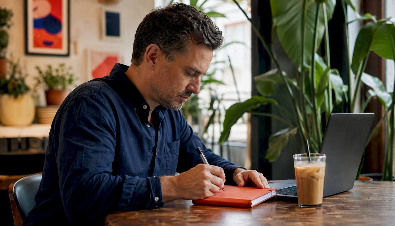 The role of tone of voice in branding 2 • MB Brand Communications Hands taking notes on brand tone consistency