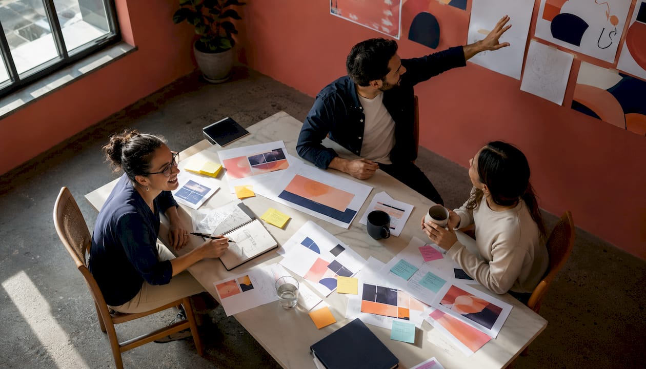 How to write a brand messaging guide for your startup 3 • MB Brand Communications Team collaborating on messaging pillars