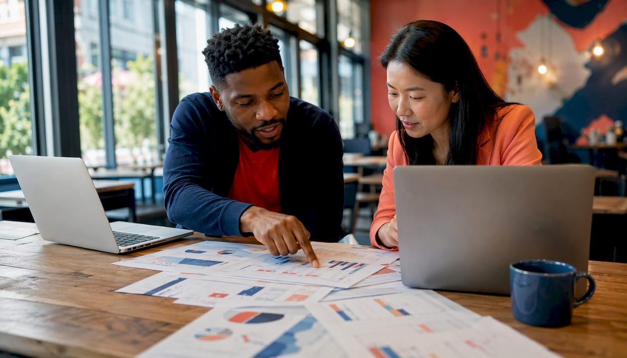 How to leverage customer data for brand communications 3 • MB Brand Communications Colleagues collaborating on customer data integration