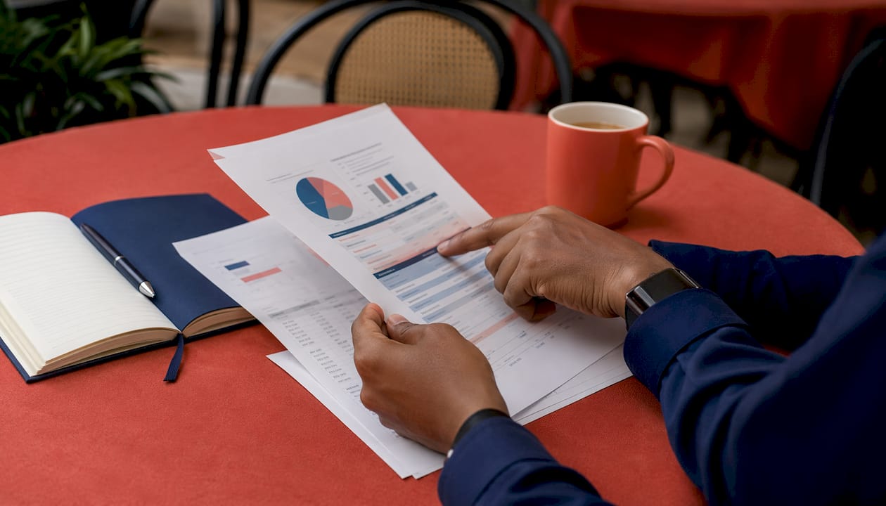 Roster agency model explained: a guide for UK marketing leaders 2 • MB Brand Communications Hands reviewing agency evaluation papers