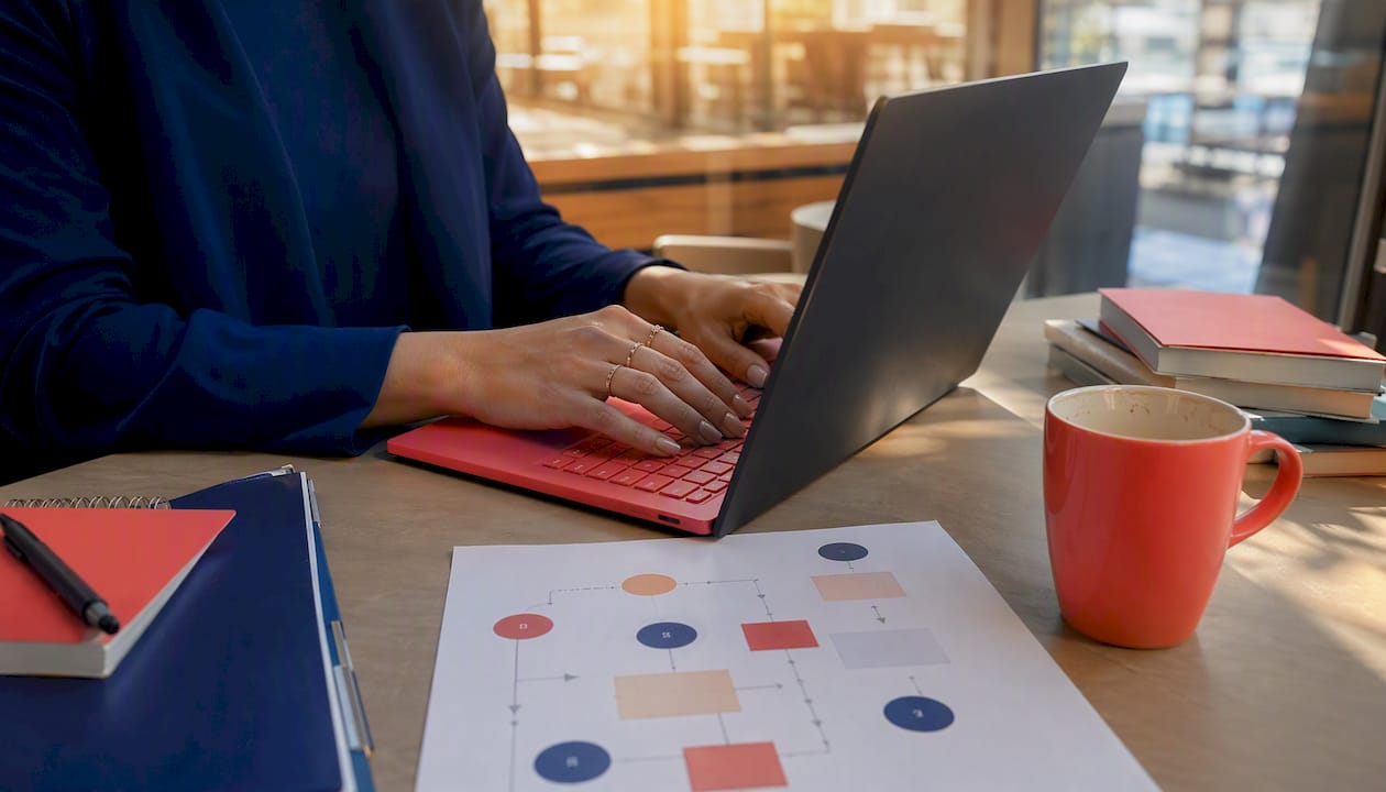The role of feedback loops in campaigns: a practical guide 2 • MB Brand Communications Hands typing by campaign feedback loop documents