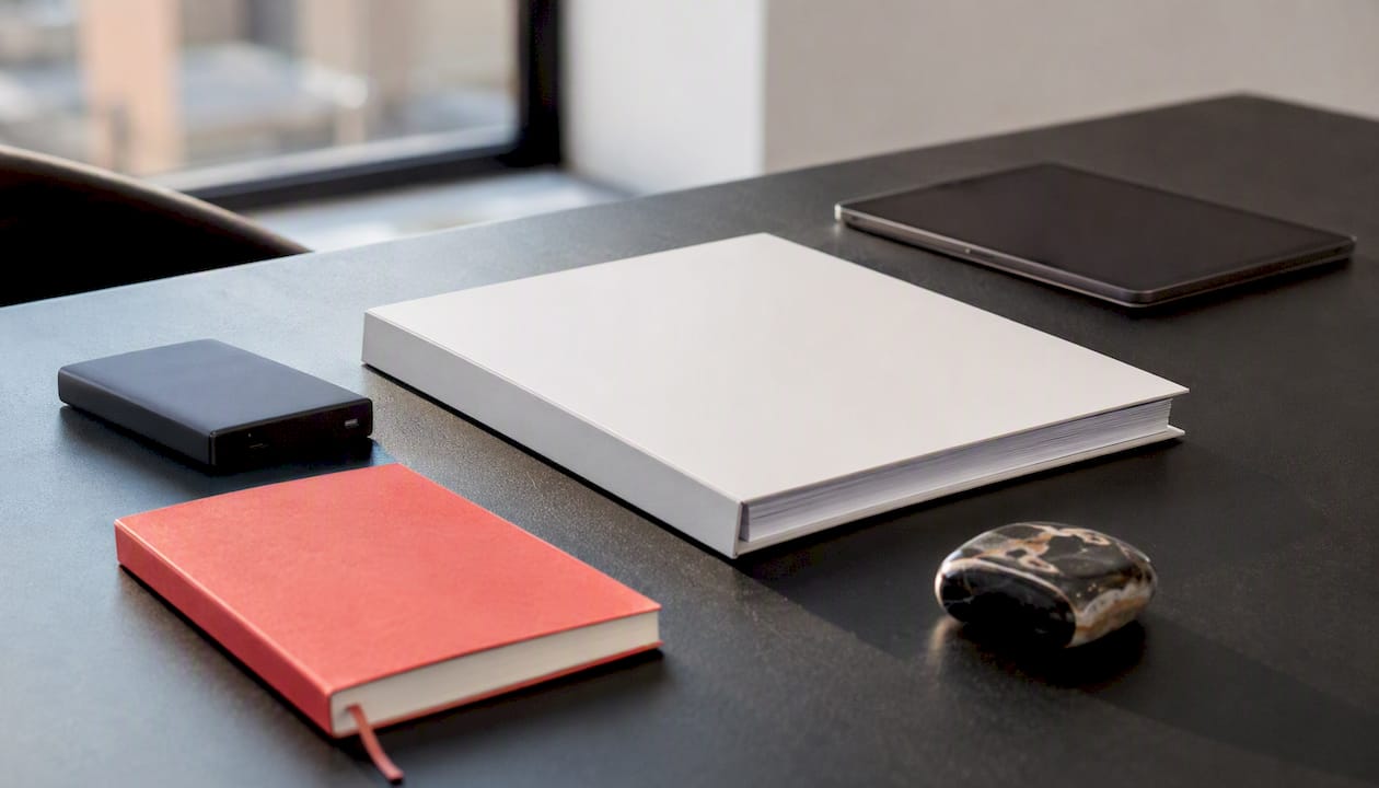 Optimised agency roster examples for UK marketing leaders 3 • MB Brand Communications Handover pack components on desk