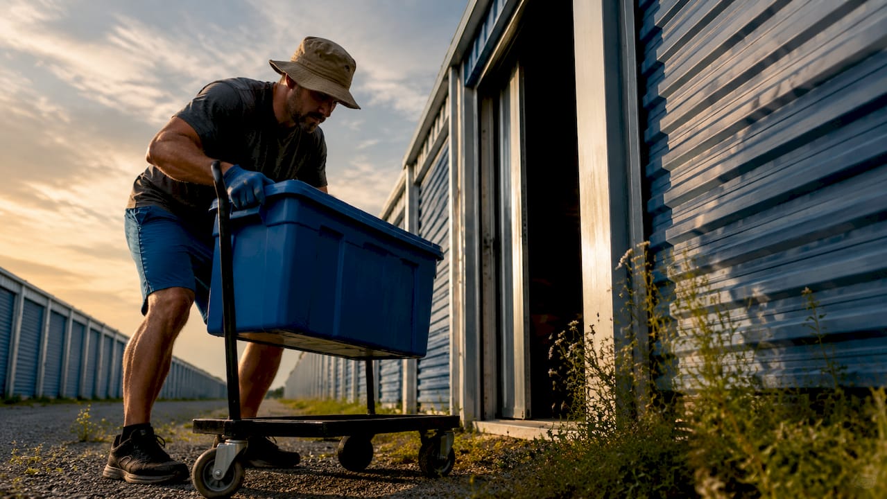 Outdoor storage units exposed to weather