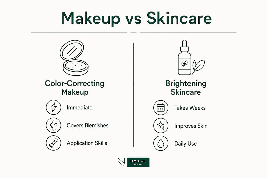 Infographic comparing makeup and skincare benefits