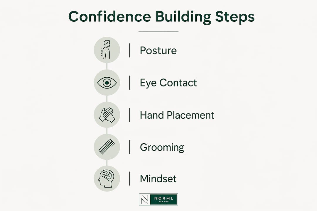 Infographic showing key steps to build confidence