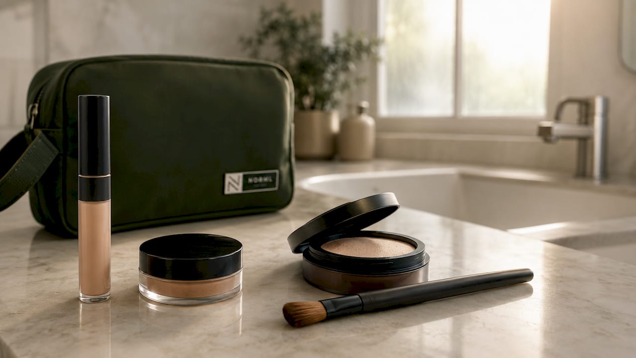 Matte and dewy concealer products close-up
