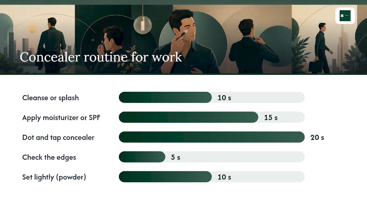 How to build a 60-second concealer routine for work — overview diagram