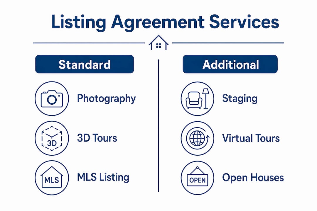Infographic comparing standard and additional listing services