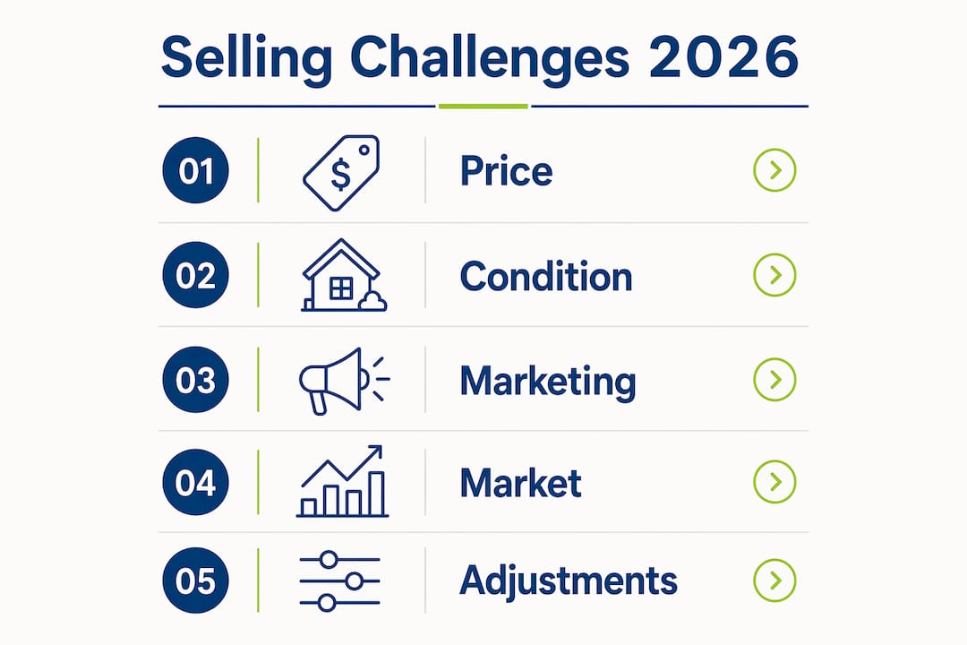 Infographic illustrating 2026 home selling challenges