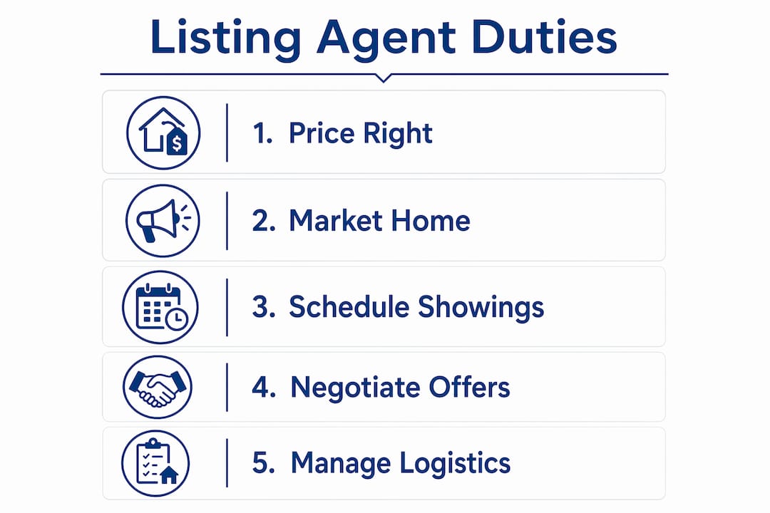 Infographic with key listing agent responsibilities