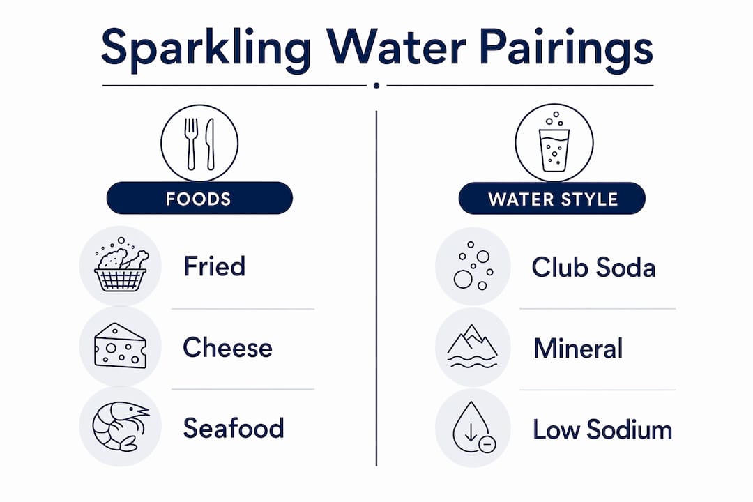 Infographic comparing foods with sparkling water styles