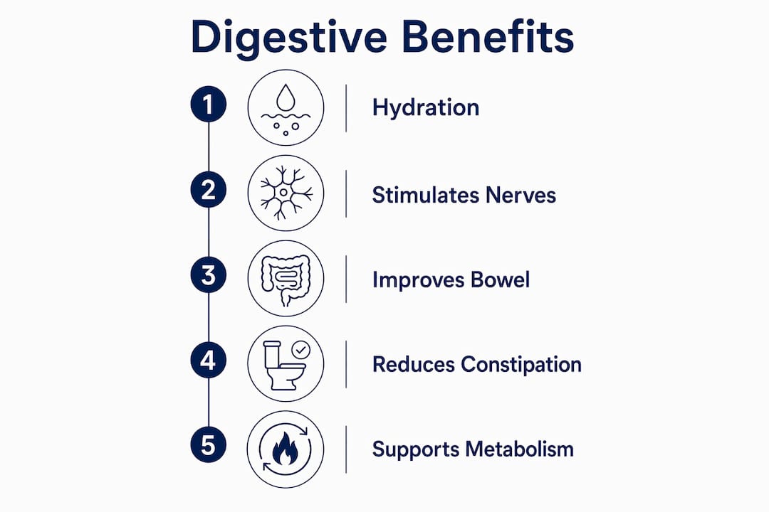 Infographic with key sparkling water digestion benefits