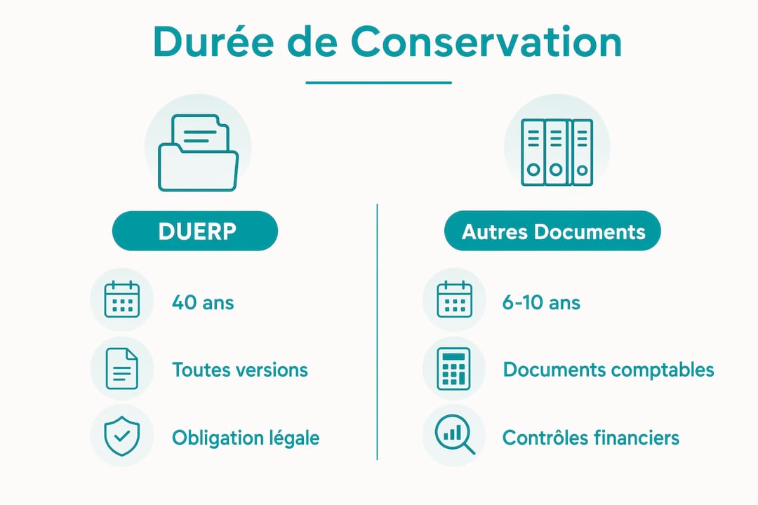 Tableau récapitulatif des délais de conservation du DUERP : comparatif en un coup d’œil