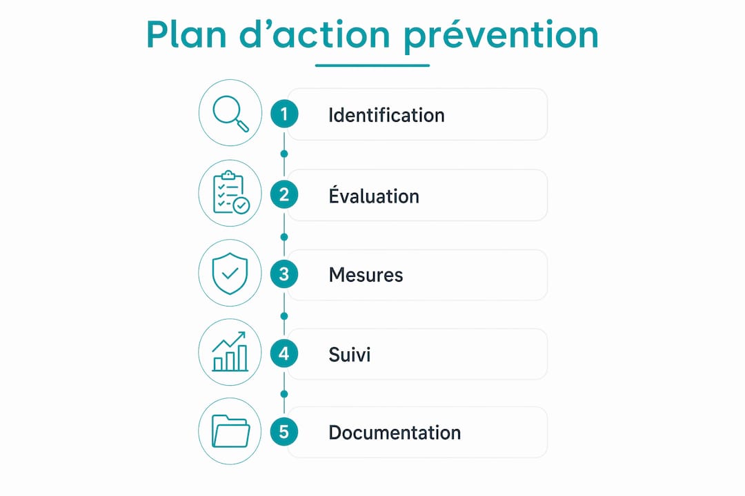 Infographie : les grandes étapes pour mettre en place un plan d’action de prévention