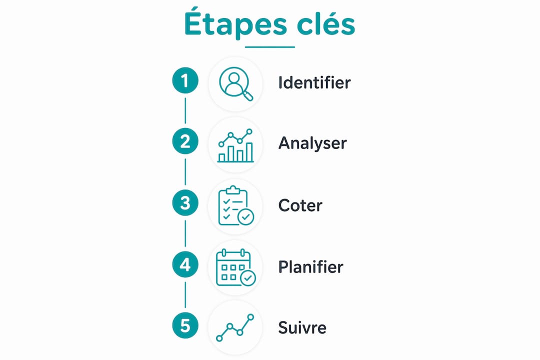 Schéma des grandes étapes de l’analyse des risques en PME