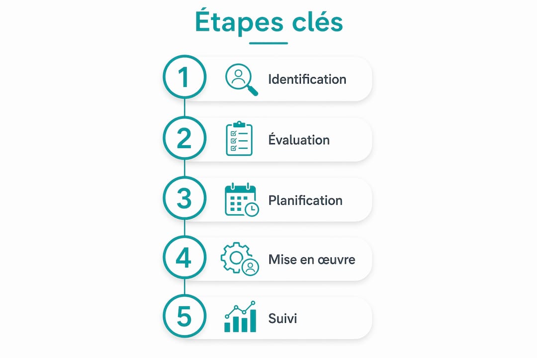 Schéma illustrant les différentes étapes clés d’un plan de prévention