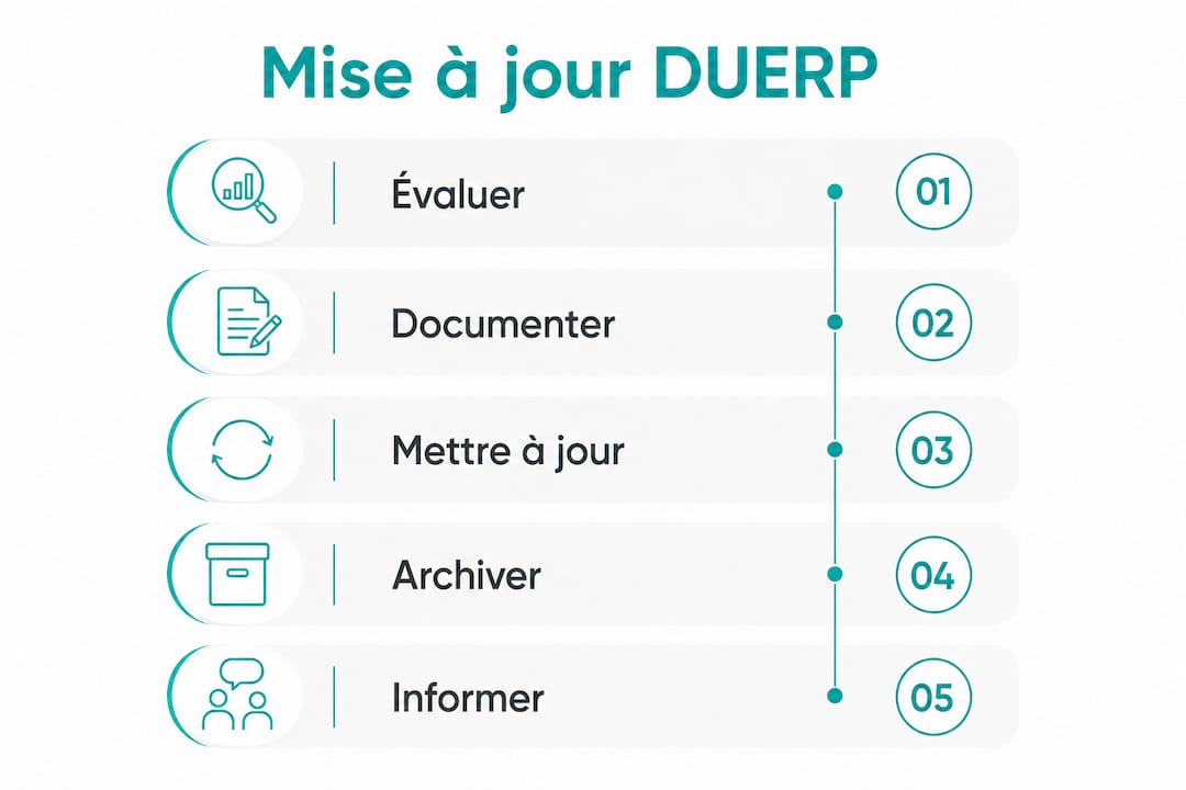 Infographie : les étapes clés pour mettre à jour le DUERP dans une PME