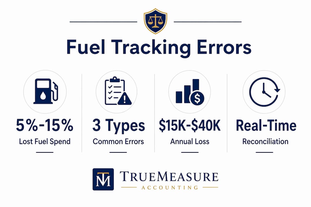 Infographic displaying key statistics on fuel expense tracking errors