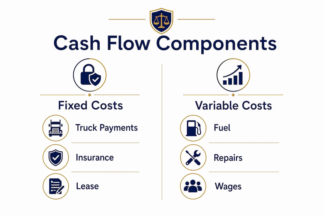 Infographic comparing fixed and variable trucking costs