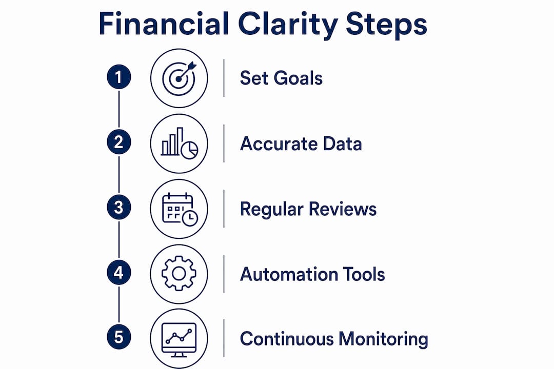 Infographic depicting steps to achieve financial clarity