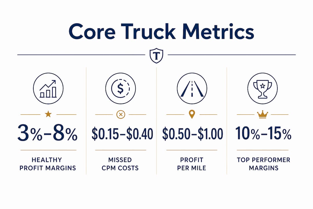 Infographic displaying key truck profitability metrics