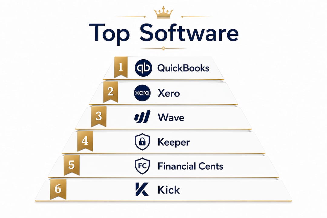 Infographic ranking popular small business accounting software