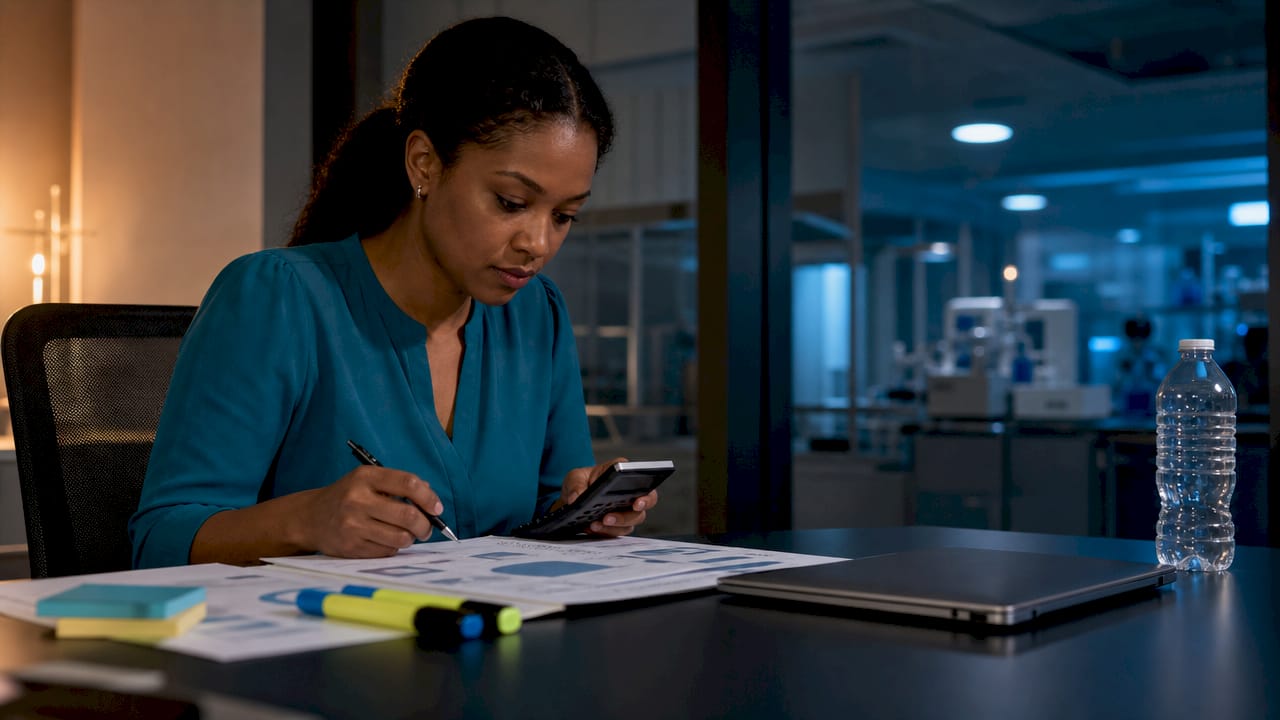 Procurement specialist analyzing peptide costs