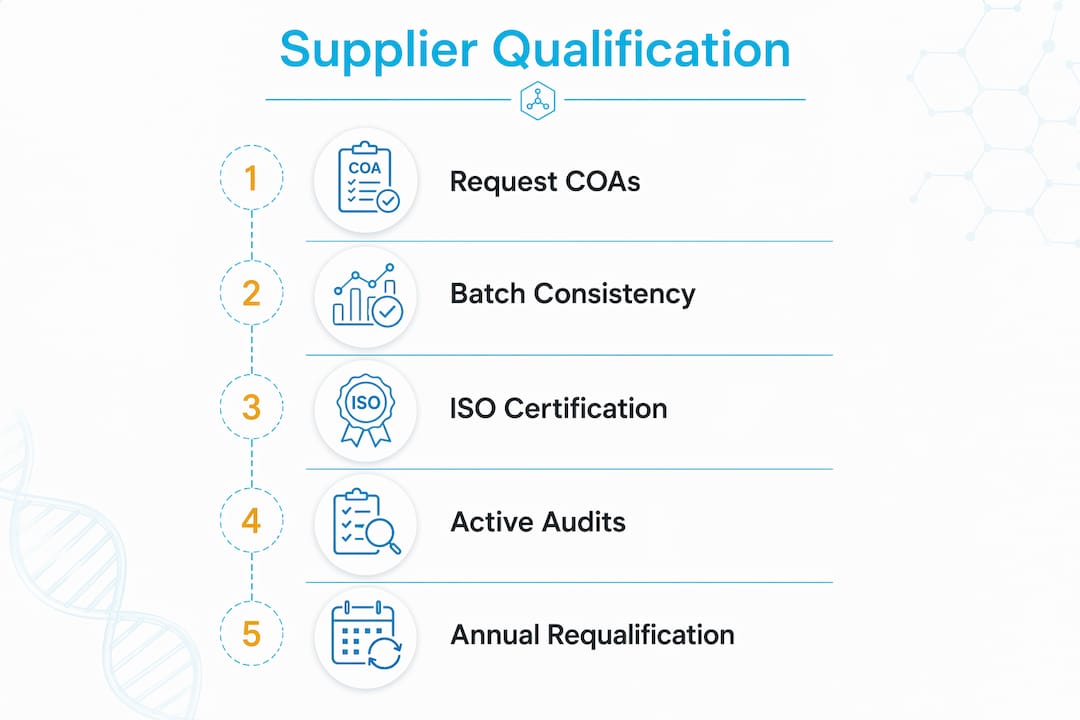Infographic showing supplier qualification steps