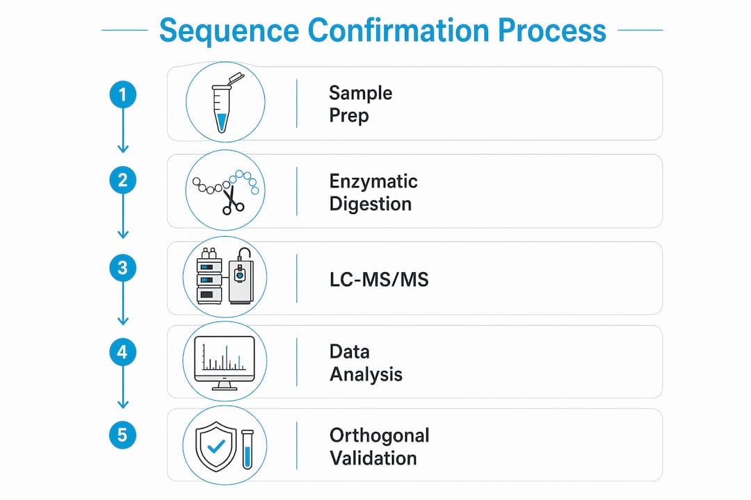 Infographic illustrating sequence confirmation workflow steps