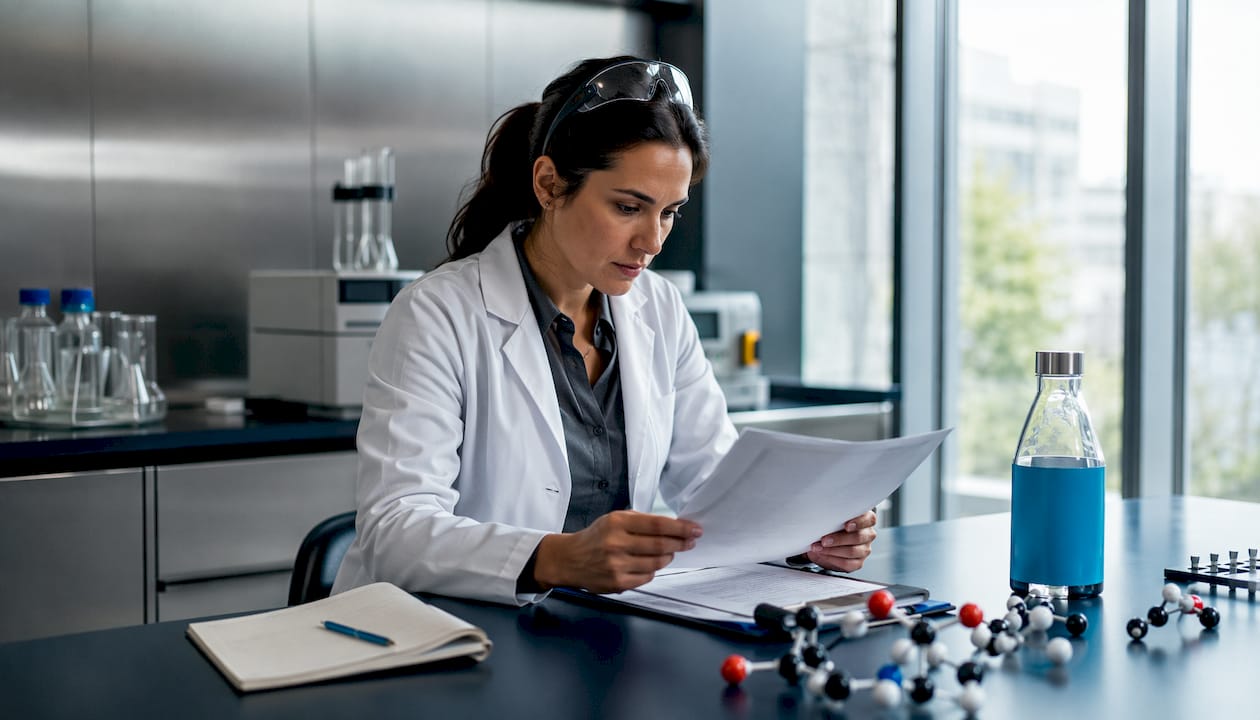 Scientist reviewing nootropic vendor profiles