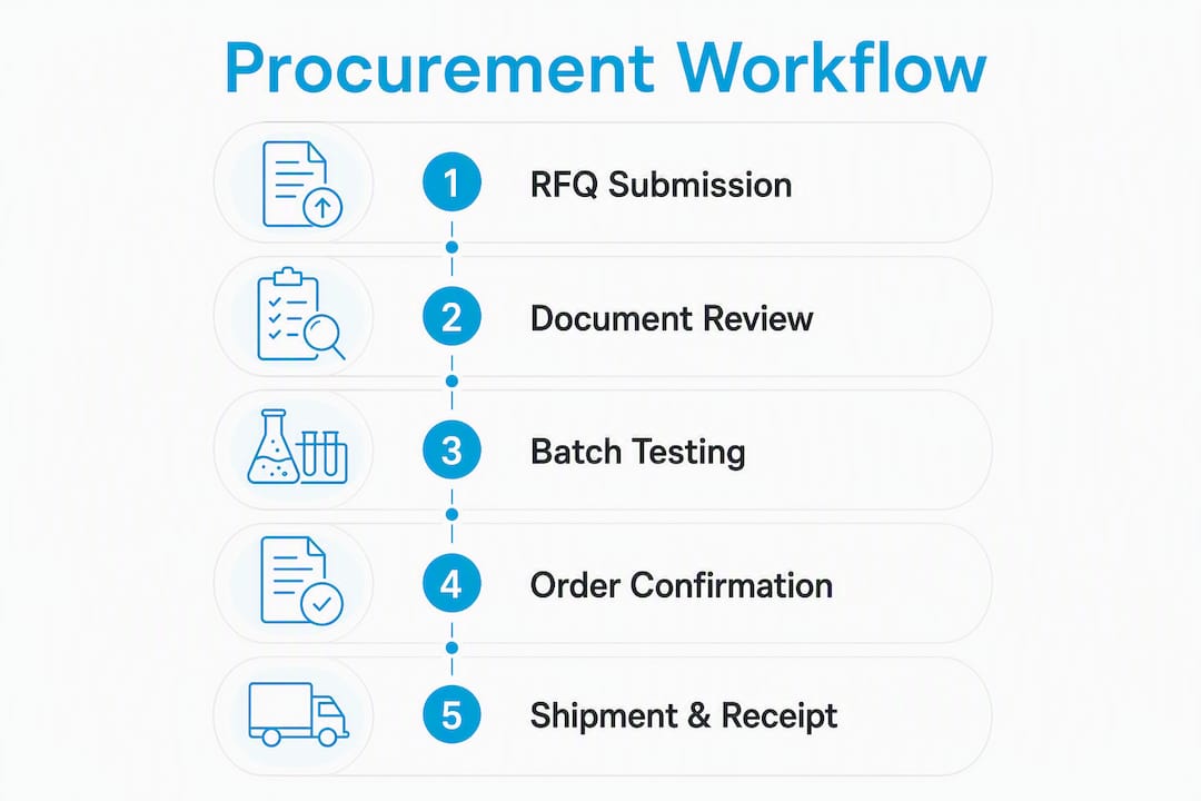 Infographic illustrating wholesale nootropics procurement steps