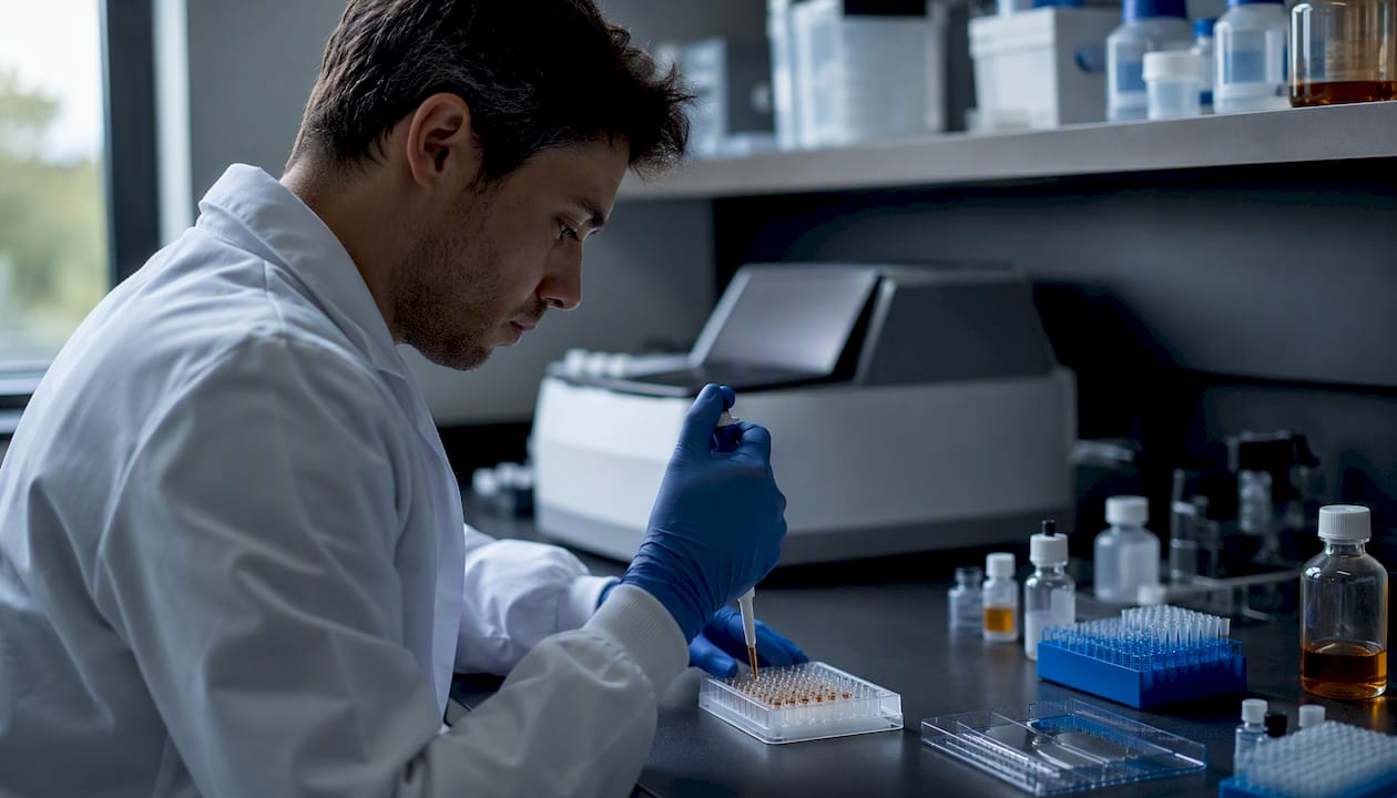 Pipetting serum for GH IGF-1 assay