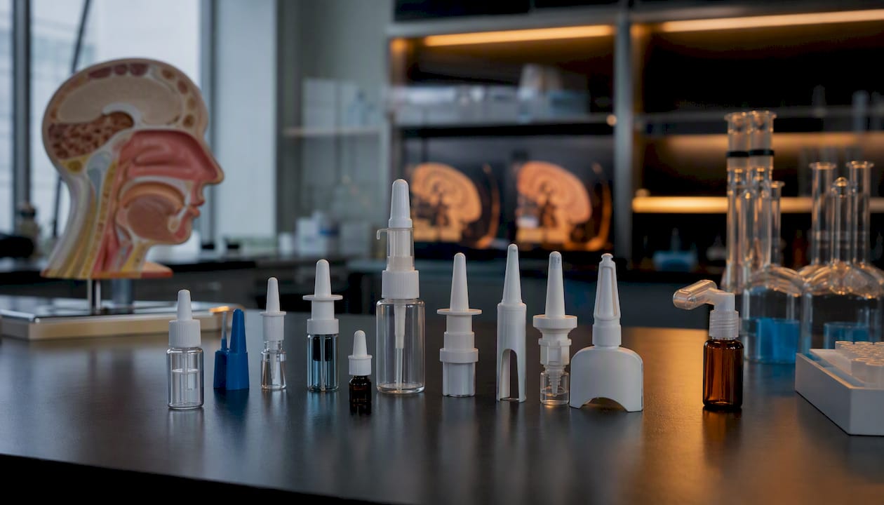 Intranasal peptide delivery research lab setup