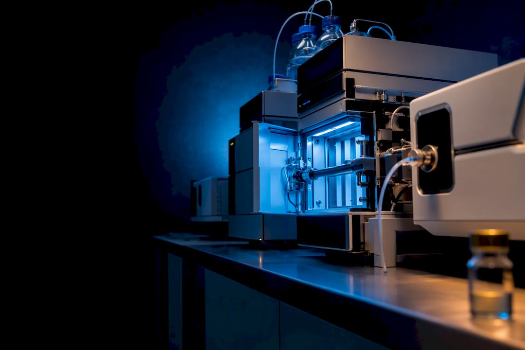 HPLC and mass spectrometer in analytical laboratory
