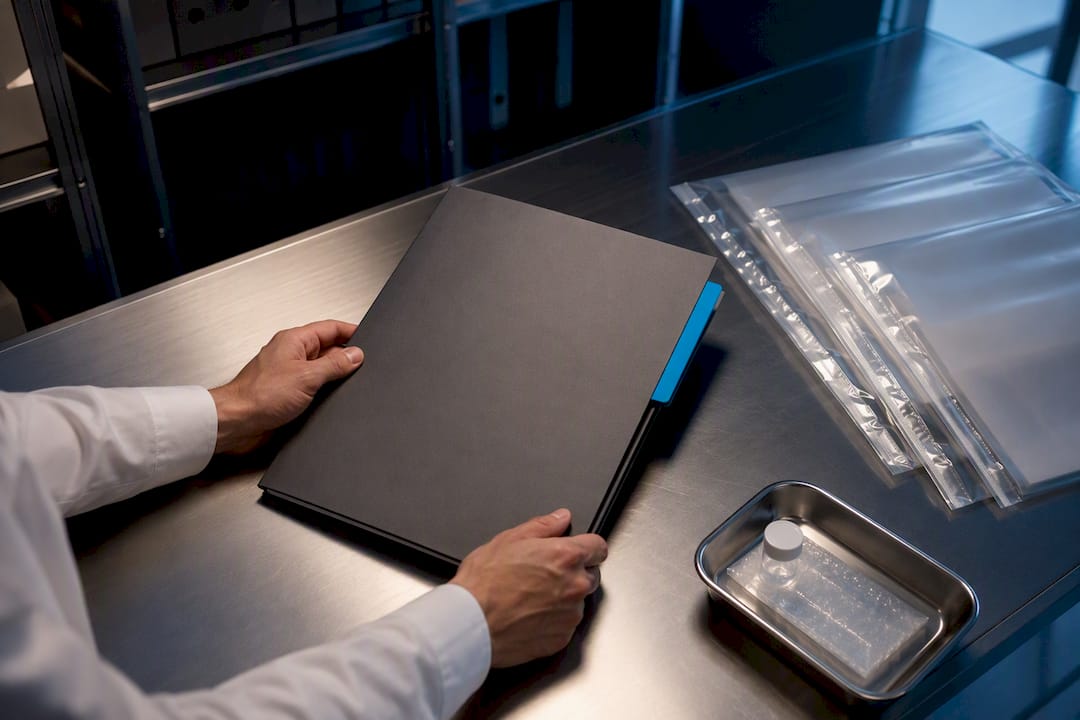 Batch documentation folder in laboratory archive