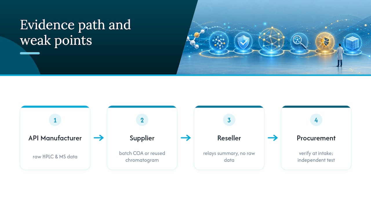 Direct versus relayed peptide data provenance
