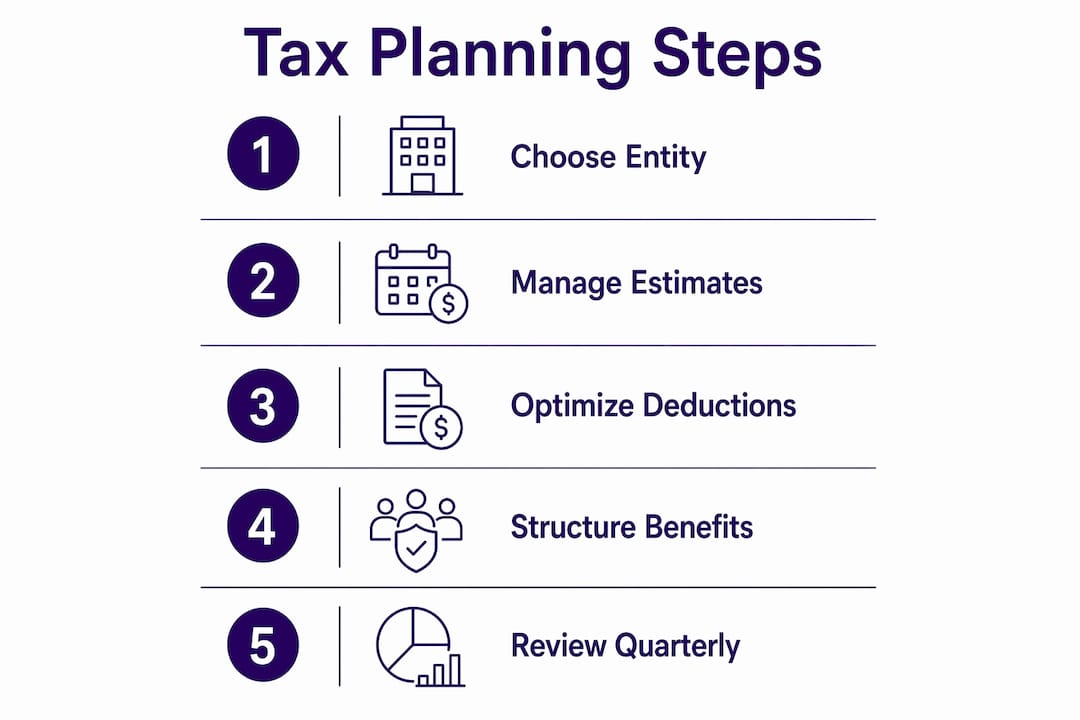 Infographic illustrating tax planning steps