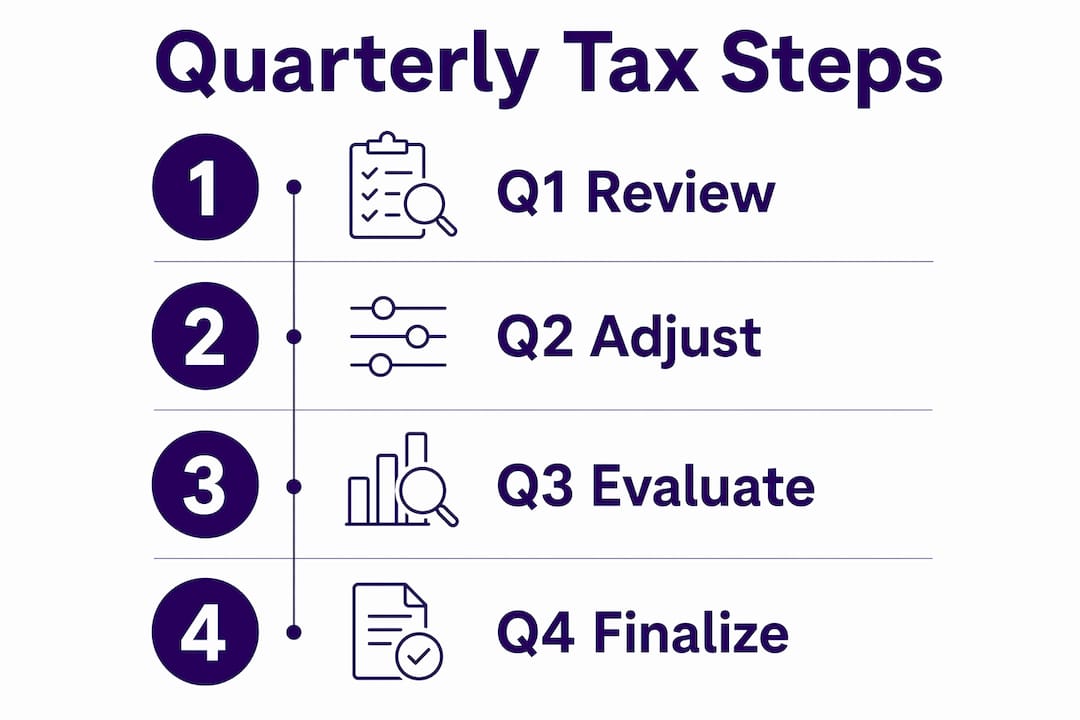 Infographic showing quarterly tax planning steps