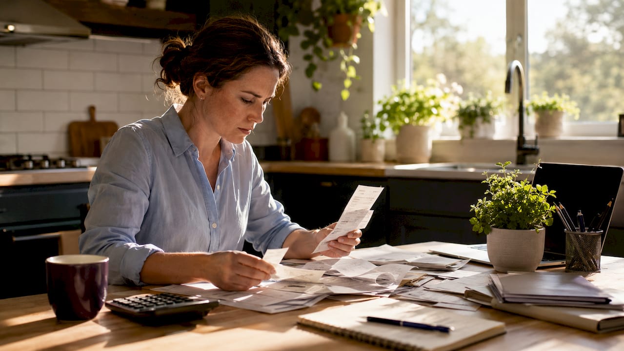 Accountant organizing business tax documents