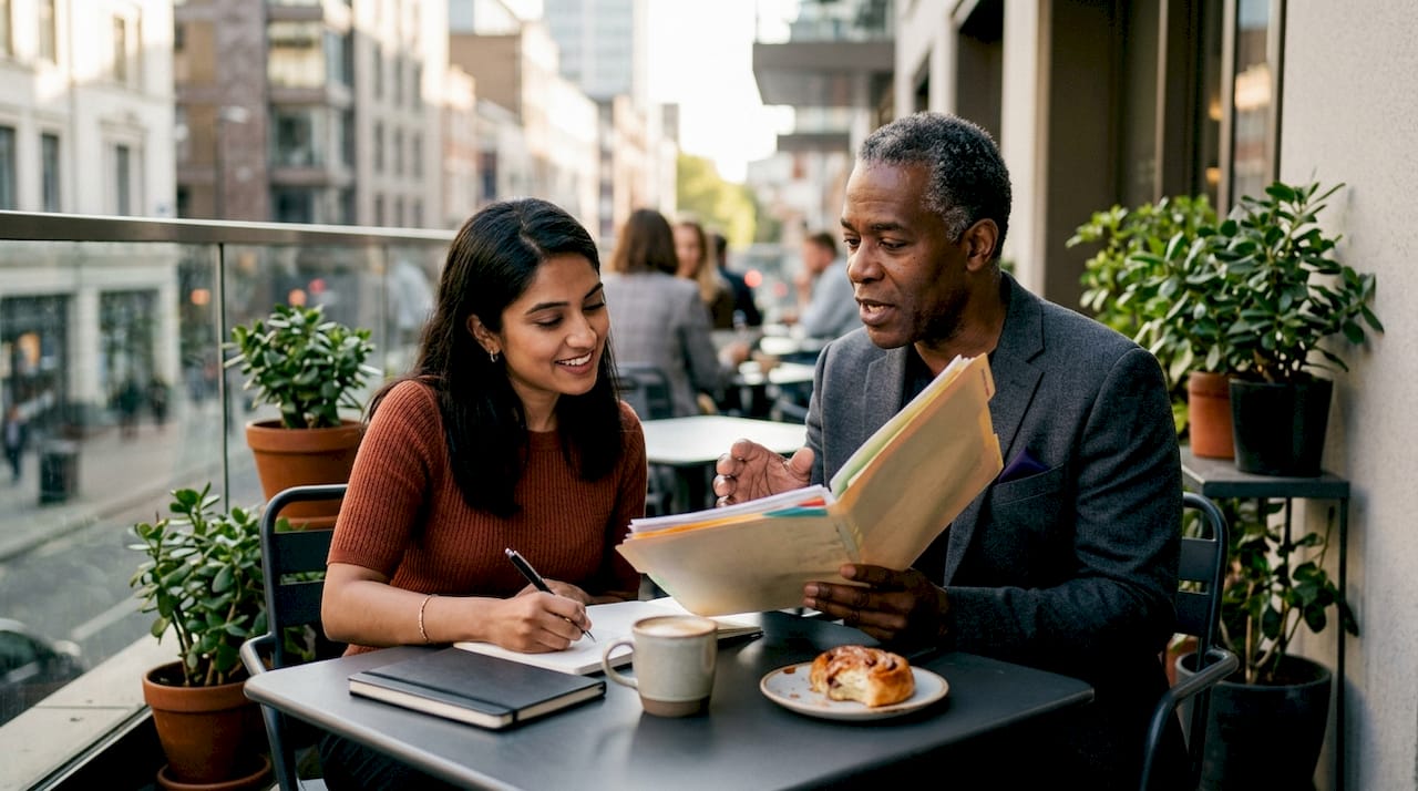 Two professionals discussing tax strategy