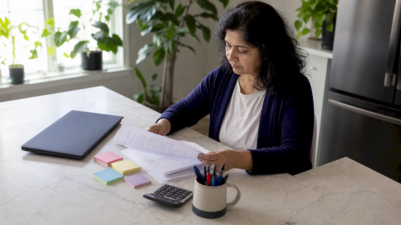 Payroll specialist reviewing law firm compliance documents