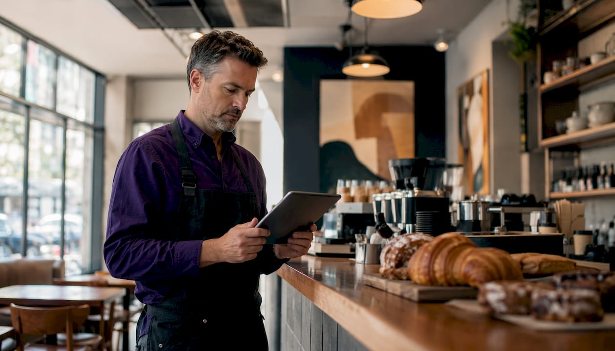 Small business owner using accounting integration