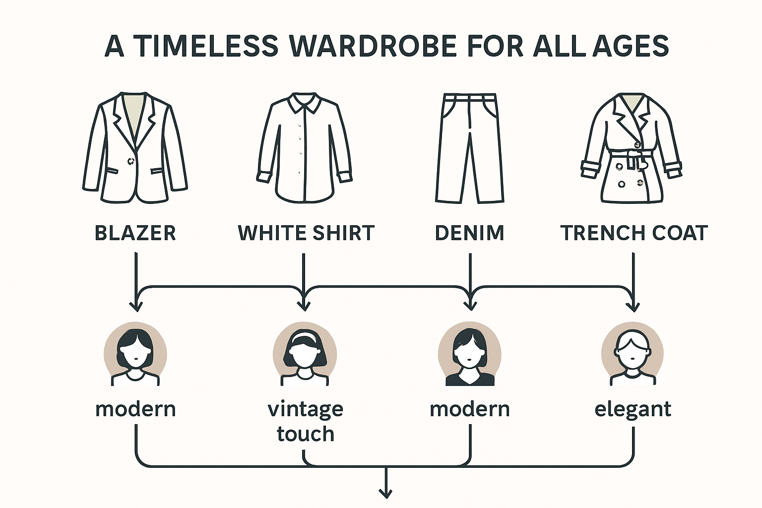 Infographic timeless wardrobe staples generations