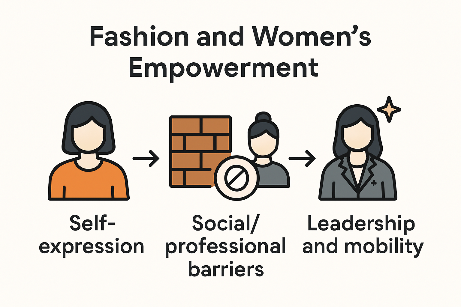 Visual flow of fashion's impact on women's empowerment